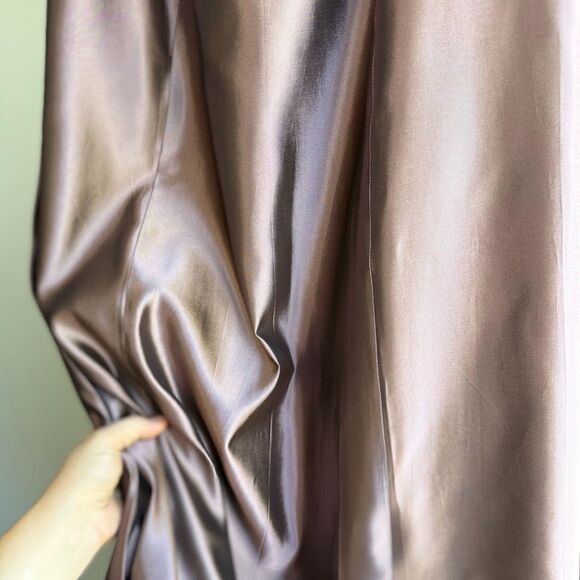 Vintage 90s Crimson by Lawrence Kurtz Taffeta Maxi Ball Skirt & Beaded Belt NWT - Picture 5 of 14